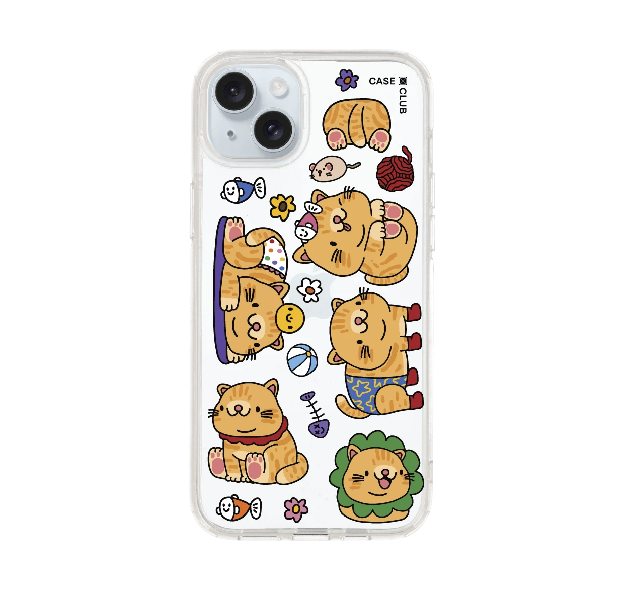 เคสใส iphone 15 plus สติ๊กเกอร์น้องแมว